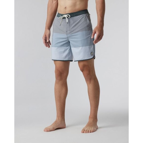 VUORI Cruise Boardshort Smoked Beryl Wave Stripe sz 32 Men's Swim Trunks Shorts - Picture 5 of 12
